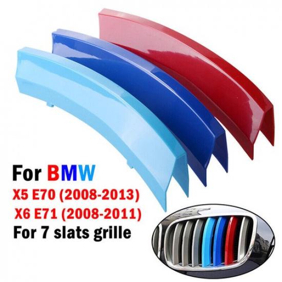 M-Color Front Grille Grill Cover Strips Clip Trim Fits BMW X5 E70 2008-2013 New