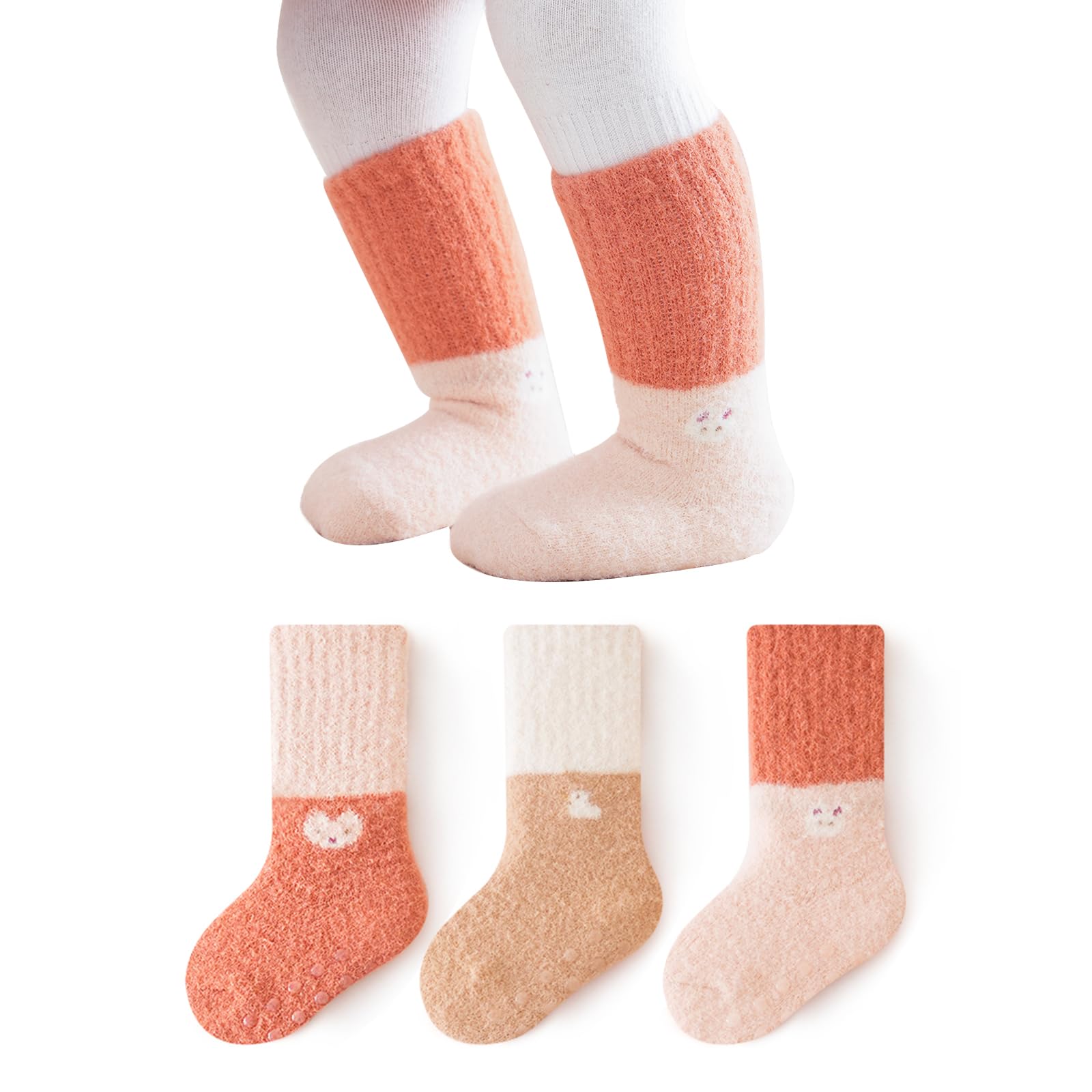 

Детские толстые детские мягкие и теплые детские носки из 3 пар [HAYAHARU] носки, носки, противоскользящие, милые, удобные, носки, носки, осень, зима,