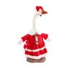 Christmas Velvet Dress Outfit For 23In Porch Goose Statue Decoration With Bow Garden Lawn Decor