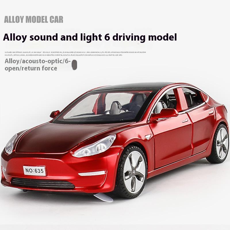 

Масштаб 1/32 Tesla Model 3 Автомобиль на новой энергии Литой металлический сплав Модель автомобиля Независимый DIY Хост Украшение Освещение Модный подарок для мальчика красный