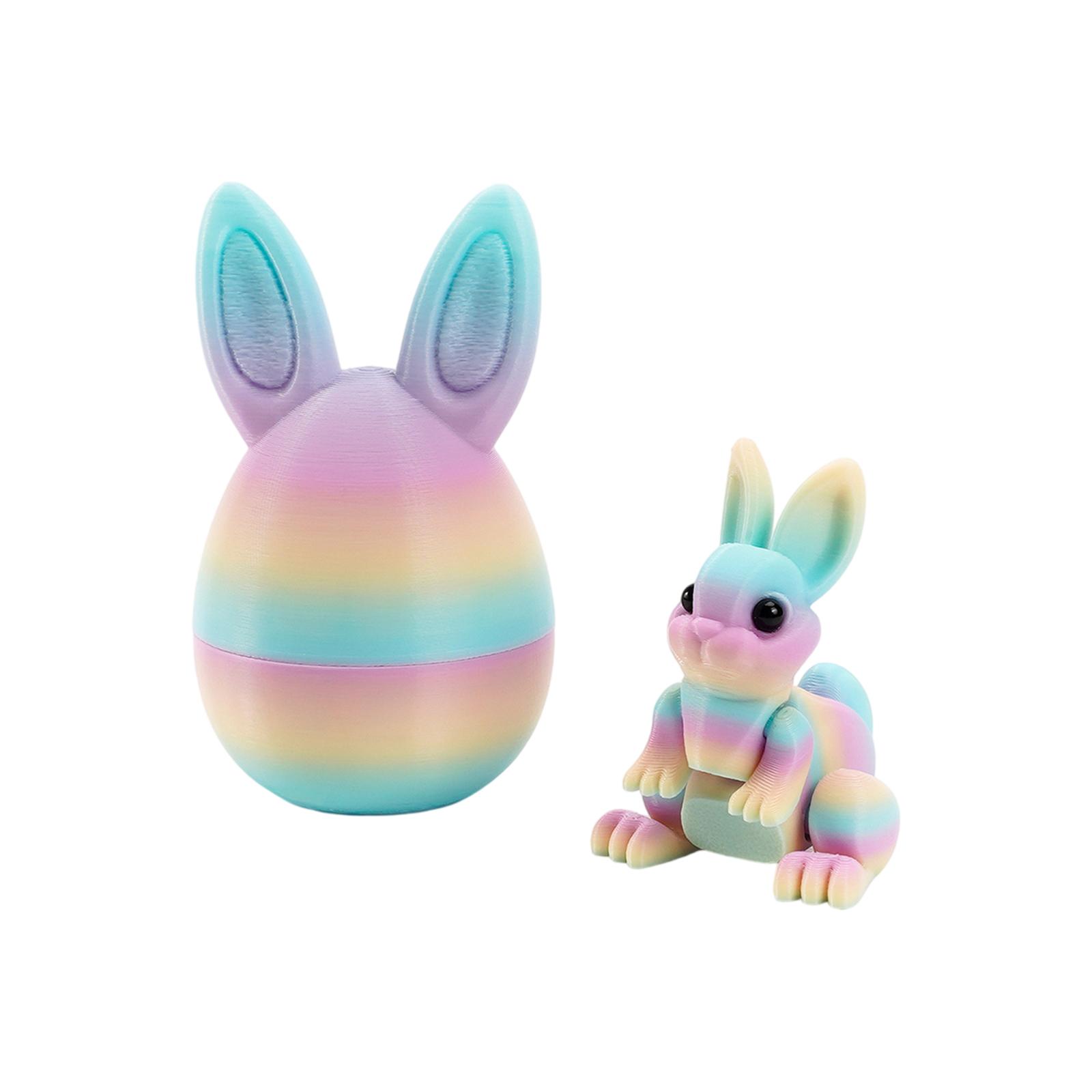 3D Printed Easter Eggs, Including A Bunny, Easter Surprise Bunny Eggs, 3D Printed Animals, Easter Basket Stuffing, Stress-relieving Toy Gifts.4pcs