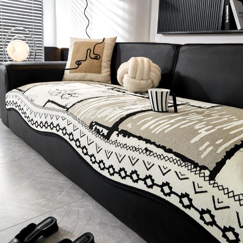

European retro sofa cushion, universal in all seasons, high-end sense, one-piece irregular chenille sofa cover cloth towel, non-slip 90*70cm