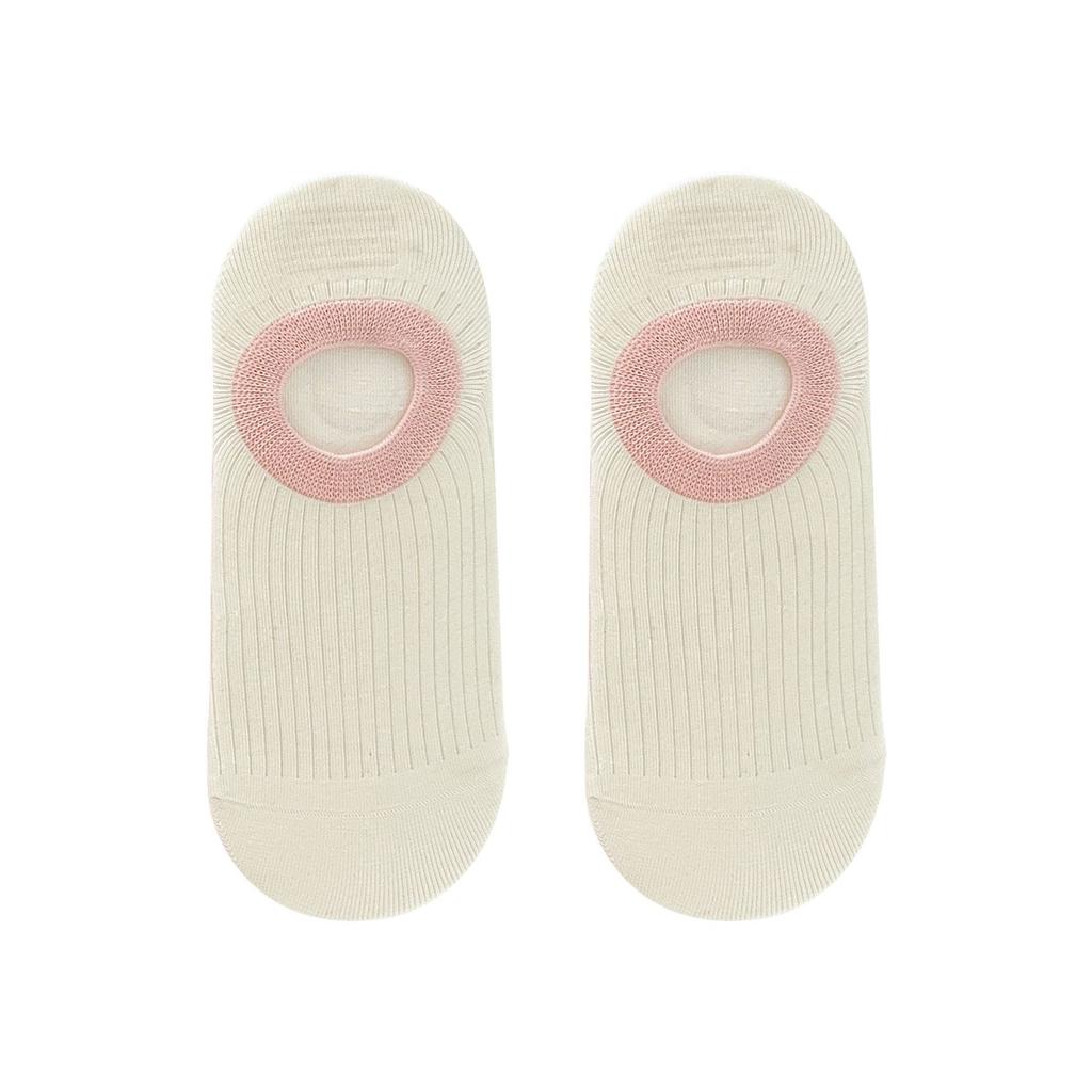 Female Summer Thin Color Matching Shallow Mouth Invisible Non Slip Heel Socks