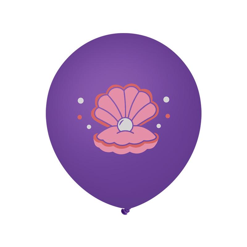 12-inch Mermaid Balloons: Cartoon-Shaped, Purple & Tiffany Blue Pearlescent Latex