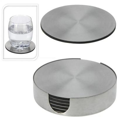 6Pcs/Set Heat-resistant Stainless Steel Coaster Durable Round Tea Cup Coaster Cup Mat Set  Bar