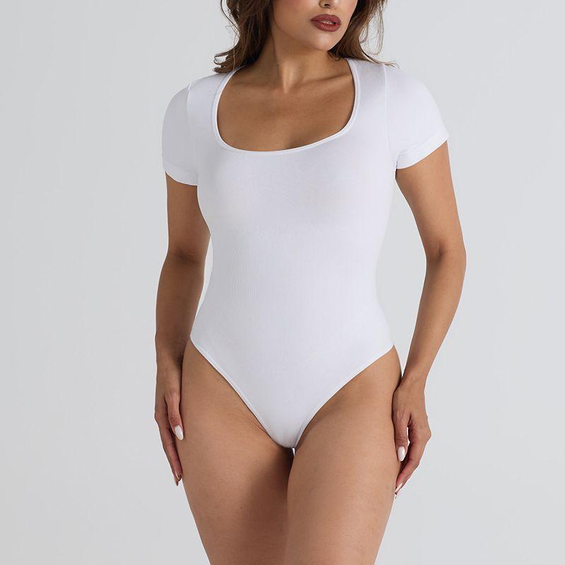 

New Arrival Europe and America Cross Border Seamless Yoga Jumpsuit One-Piece Sports Workout Clothes Peach Hip Tight Slimming Clothes Women White XXS/XS