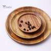 Wooden Cake Platter & Fruit Tray Circular Decorative Coffee Table Tray with Raised Edges Kitchen Serving Platter for Parties
