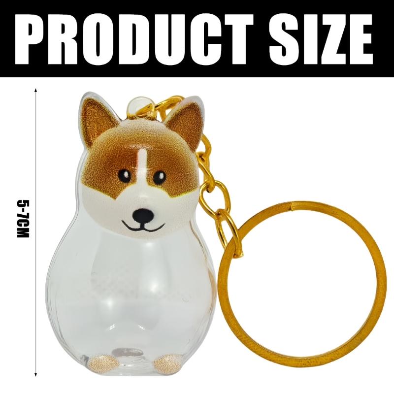 Clear Memorial Keychain For Pet Hair Keepsakes Storage Box Dog Furs Collector Keyring Pendants Charm Pet Lover Gifting