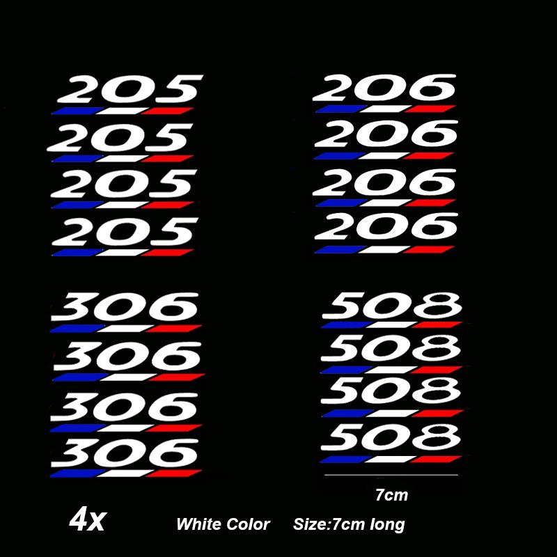 4Pcs Car Body Sticker For Peugeot 3008 5008 2008 106 107 108 205 206 207 208 RCZ 306 307 308 508 406 407 408 4007