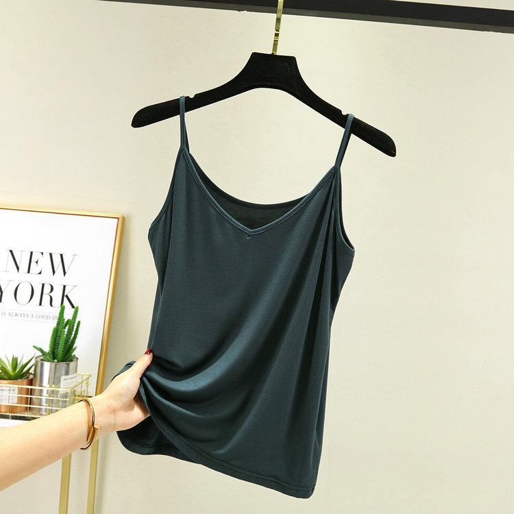 V-neck Modal Cotton Halter Shirt Plus Size with Loose Bottom Vest, Spring and Summer New Women's Clothing