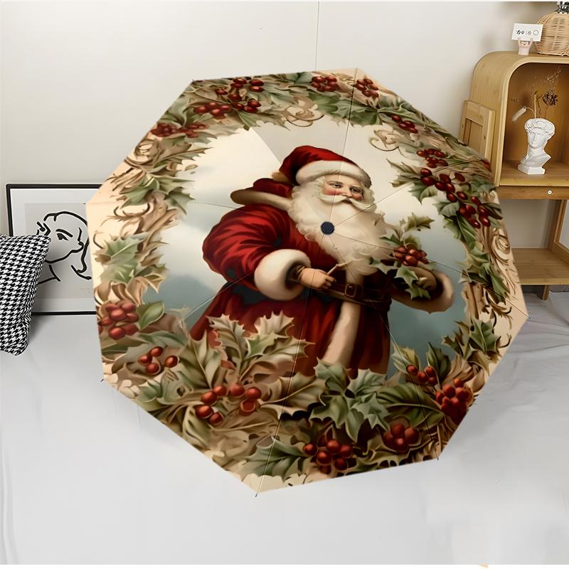 Chrismas Fashionable Automatic Opening/Closing Folding Umbrella. Portable and Foldable, Ideal for Gift, Travel, and Daily Use.