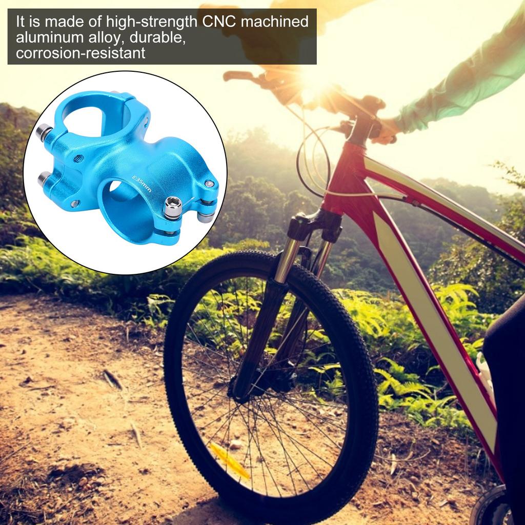 LUNJE 31.8x35mm Bike Handlebar Short Stem Riser Aluminum Alloy   Hollow Stem