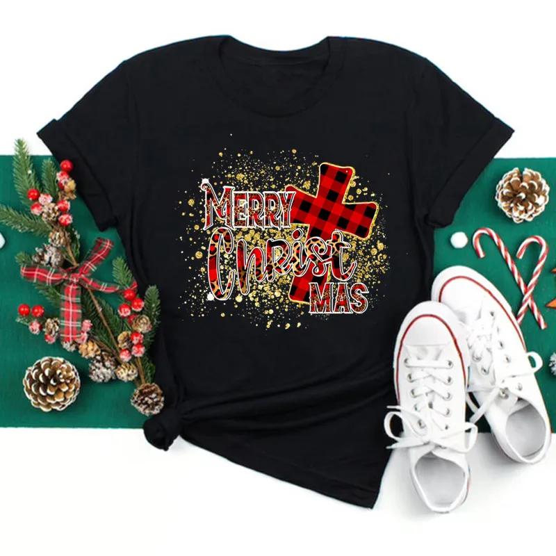 Just A Girl Who Loves Christmas Print Women T-shirts Cute Female Christmas Clothes New Year Party Tshirt