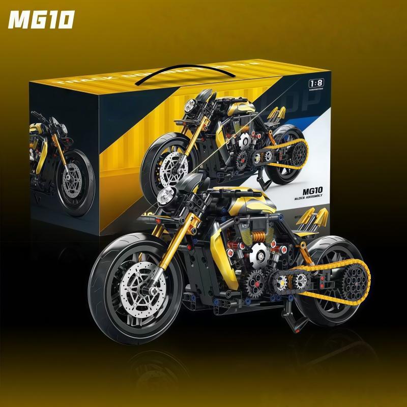 Набор строительных блоков «Технический мотоцикл», 1:Модель мотоцикла Superbike в масштабе 1:8, Коллекционная игрушка из механических блоков для взрослых и подростков, I