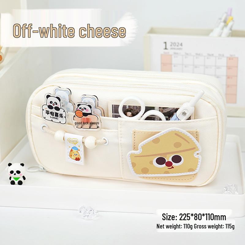 Milk-Huhu High-End Large Capacity Velcro Pencil Case for Middle School Students