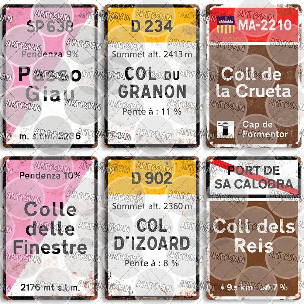Tour de France Cycling Race Cycling Landmark Metal Plaque Road Signs Croix de FER Madeleine Tourmalet Luz-Ardiden Loze
