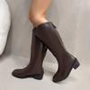 Fashion 2025 New Women Winter Boots Style Chunky Heel Knight Boots Woman High Tube Boots High Heel Shorty Long Ladies Shoes