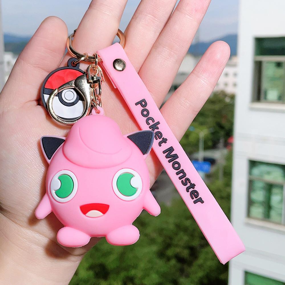 Adorable Pikachu Silicone Keychain Cute Creative Character Hanging Accessory