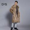 Men Long Faux Fur Overcoat Lapel Long Sleeve Windproof Open Front Coat Thickened Warm Imitation Fur Outwear