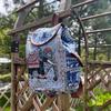 Damen Ethnisch Elefantenmuster Rucksack Leinwand Kordelzug Schultasche Vintage Reise Tagesrucksack Umhängetasche