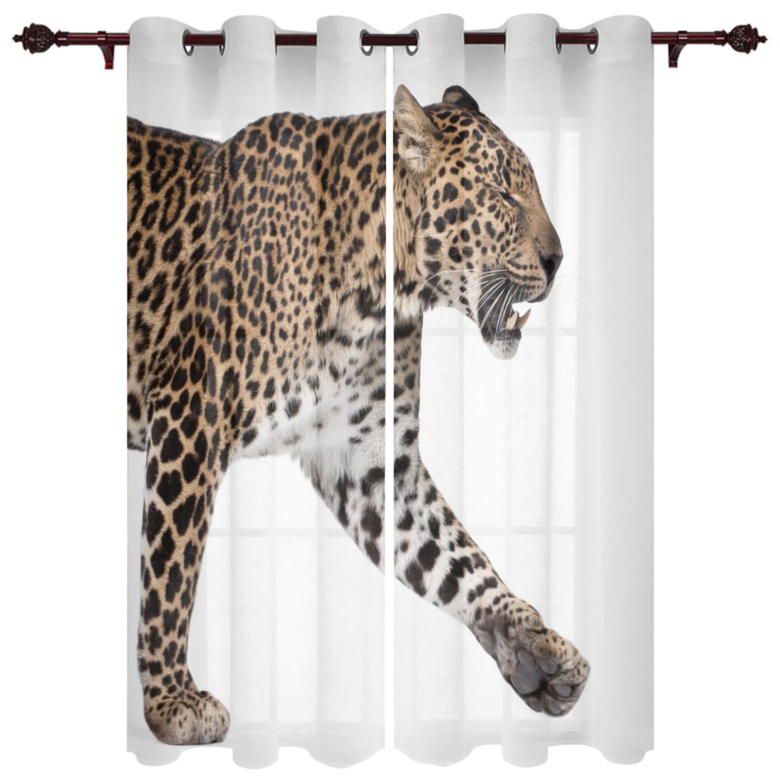 Леопард Африка Животные Оконные Шторы Домашний Декор Гостиная Шторы Кухонные Шторы — фото 12