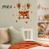 Cute Animal Stickers for Kids Thanksgiving Fall Wall Stickers, Cartoon Rabbit Squirrel Pumpkin Maple Leaf Decals Environmentally Friendly Art Bedroom
