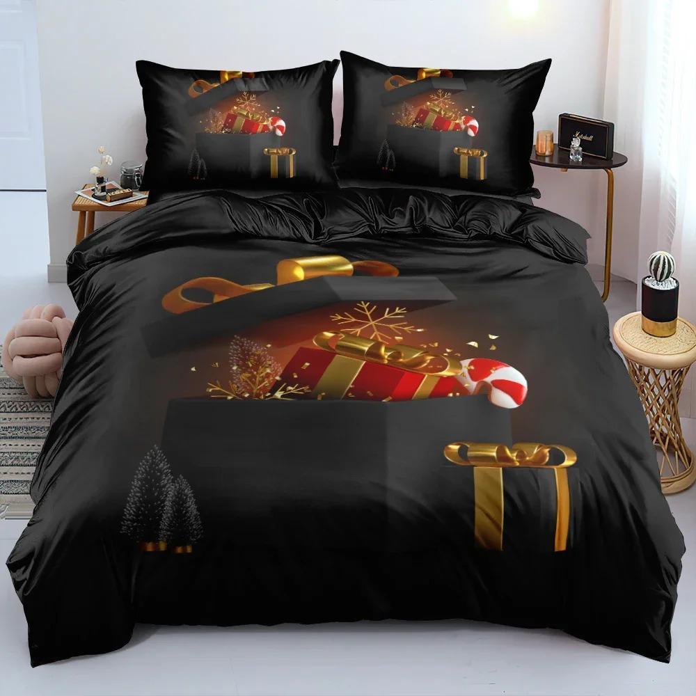 3D Floral Bedding Set DuvetQuiltComforter Cover Sets Flower Bed Linen Merry Christmas Design Custom King Queen Full Size