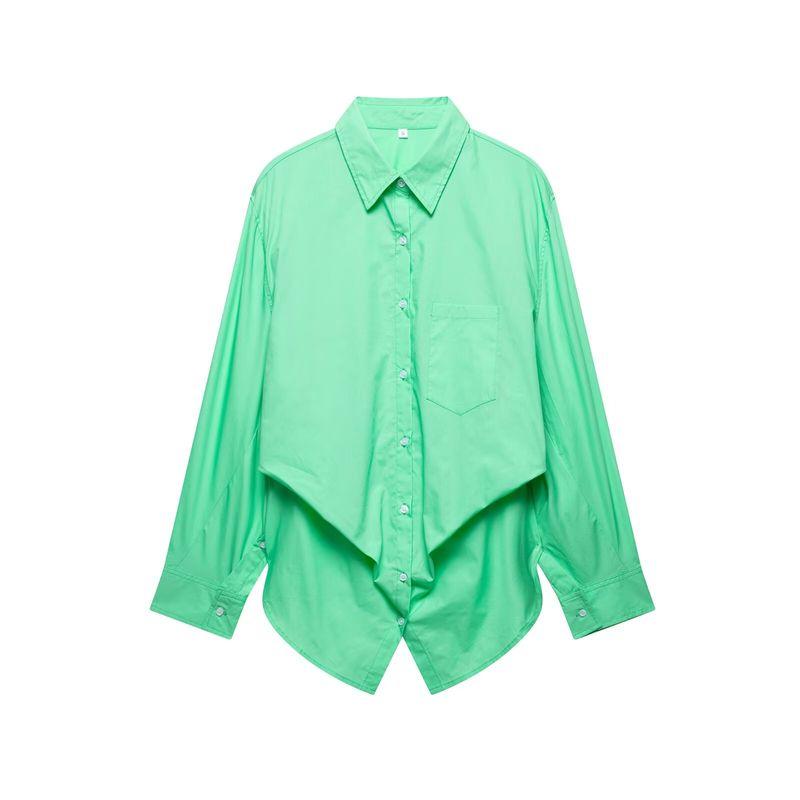 Spring New Women's Clothing Batwing Long Sleeves Loose Poplin Shirt Tops 2020458 4764020