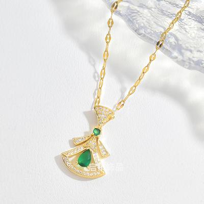 Xiaohongshu Voll Diamant Kleiner Rock Halskette Damen Premium Design Leichter Luxus Vielseitig Stern Gleich Schlüsselbeinkette