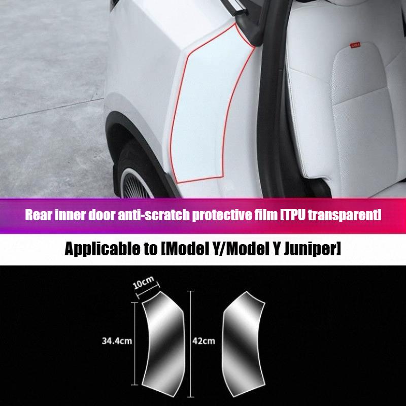 For Model Y Juniper Rear Door Interior Anti Scratch Protective Film for Model 3 Highland TPU Anti Scratch Invisible Film