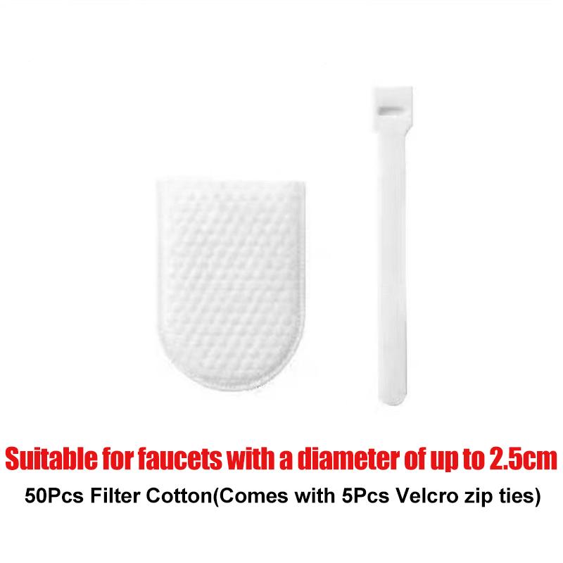 50Pcs Faucet Filter Cotton,Anti-splash Removes Sand Filters With T-strap ,Water Purification Socks For Tap Water Rust Removal