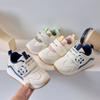 Baby Walking Shoes with Leather Upper, Toddler Hook-and-Loop Functional Shoes, Boys' Anti-Slip Classic Sneakers, Girls' Soft-Sole Sports Shoes.