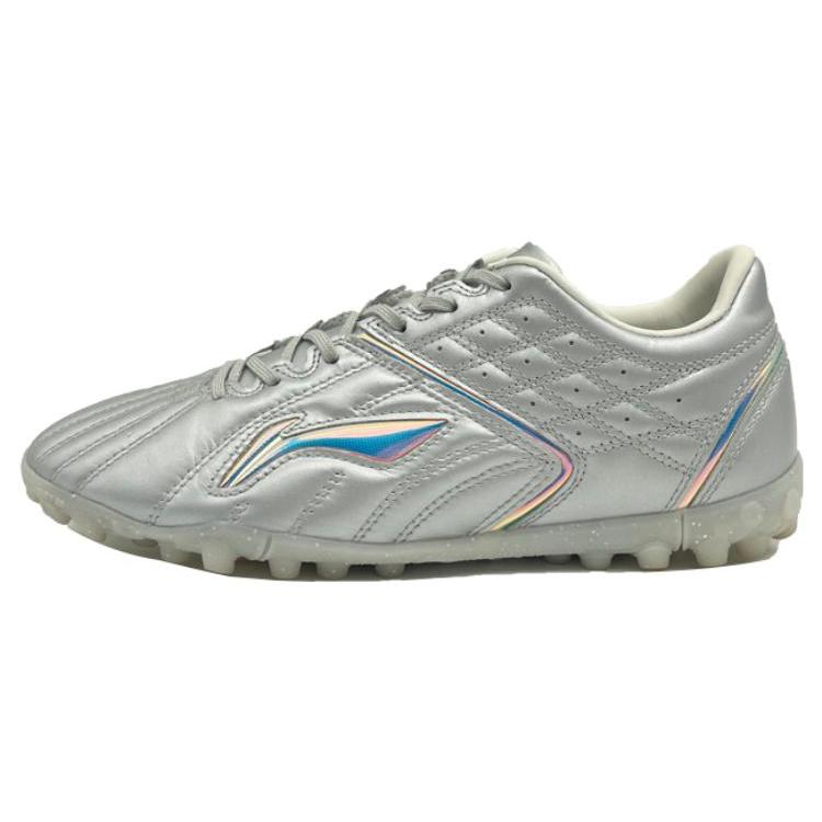 

New LiNing Cushioning, Slip Resistant, And Abrasion Resistant Soccer Shoes Men s Silver ASTT011-2 41