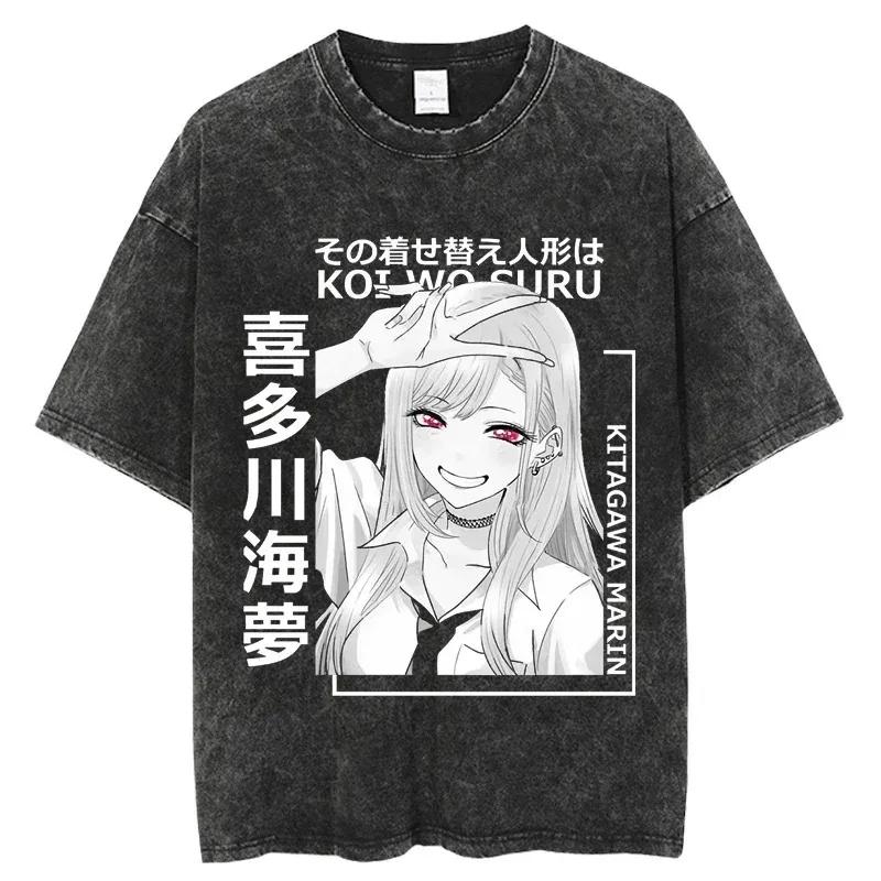 Anime Hot Sale My Dress-Up Darling Kitagawa Marin Anime T-shirt Suitable for All Seasons High Quality Oversized Unisex Couples
