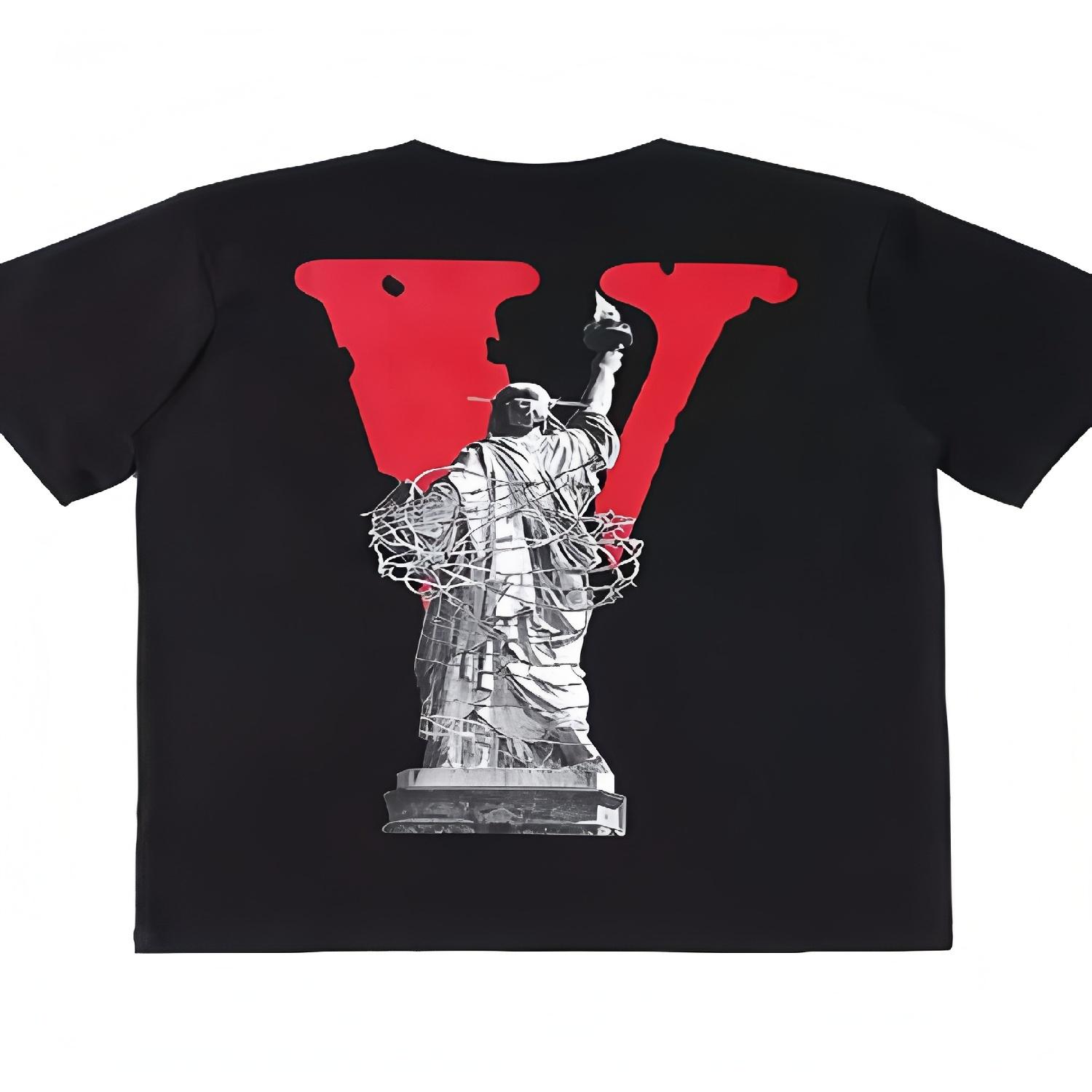 

Футболки з великою літерою V, Чоловіча футболка з графічним принтом Хіп-хоп футболка, Футболки з круглим вирізом для чоловіків та жінок XXXXXL чорний