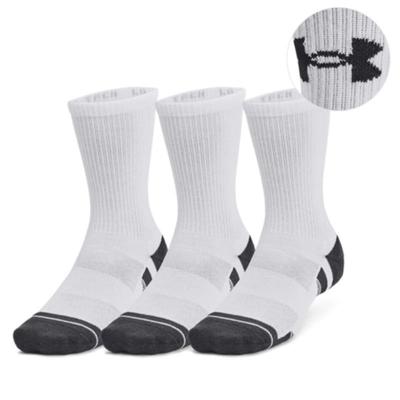 UNDERARMOUR Performance Tech Crew Socks White Jet Grey 3P 1379512-100