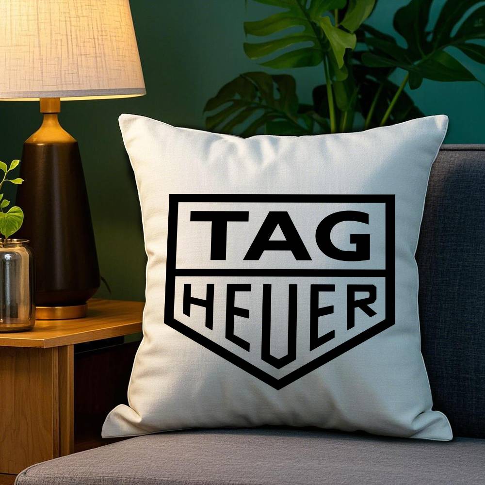 Watch Brand TTag Heuer Pillow Case Plush Fabric Soft Double Sided Print Sofa Cushion Cover Throw Pillow Covers