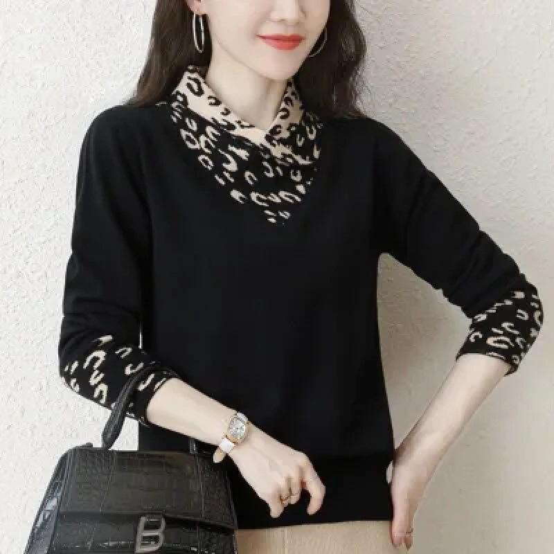 

Свитер женский новый полувысокий воротник внутренний наружный верх средний воротник трикотажный базовый свитер XXXL