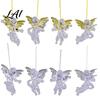 Clear Angel Figurines 4Pcs Winged Hanging Ornaments Figurines Winter Wedding Atmosphere Props Christmas Tree Decor Seasonal Home Party Supplies