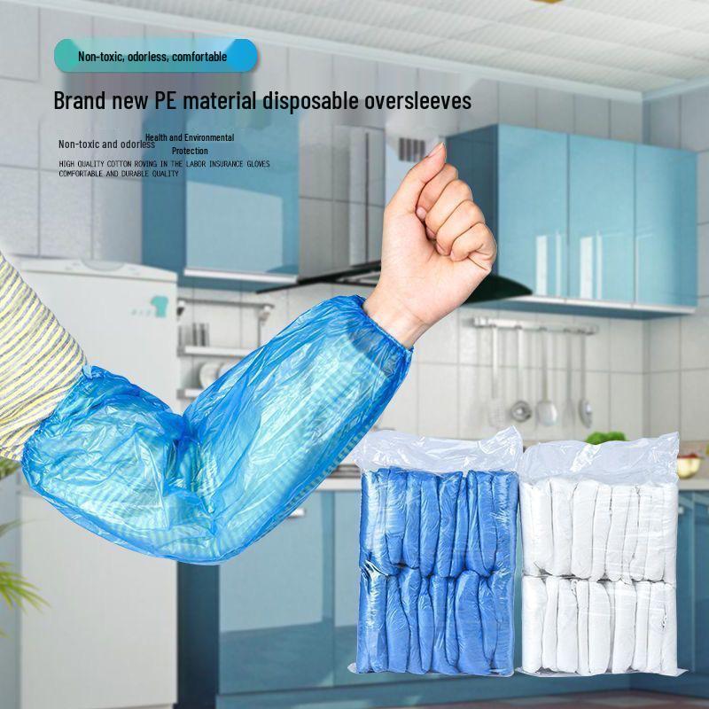 Wasserdichte Ölbeständige Einweg-PE-Überärmel: Dick, Verschleißfest, Schmutzabweisend, Ideal für Küche und Gemüsewaschen.