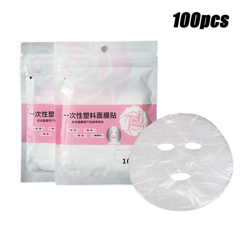 100Pcs Natural Full Face Cleaner Mask Paper Disposable Plastic Film Beauty Healthy Tool Skin Care Disposable Paper Masks