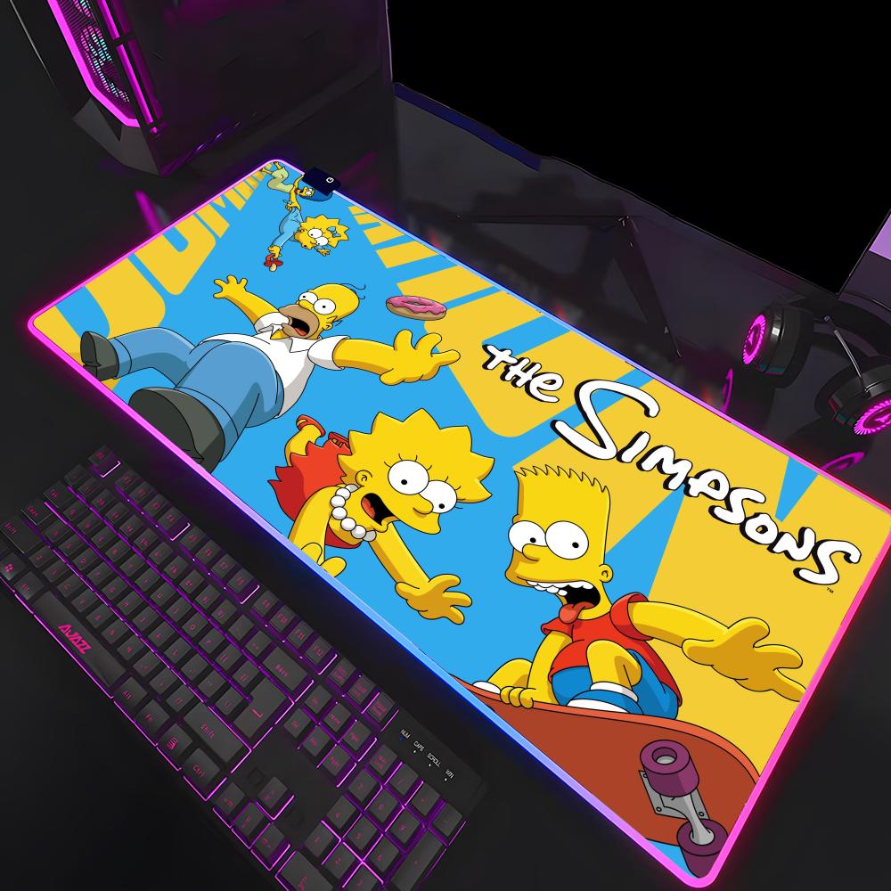 Cute Cartoon The S-Simpsons Mouse Pad Mousepad HD Printing Computer Gamers Locking Edge Non-slip RGB Mouse Pad XXL90x40cm Keybo