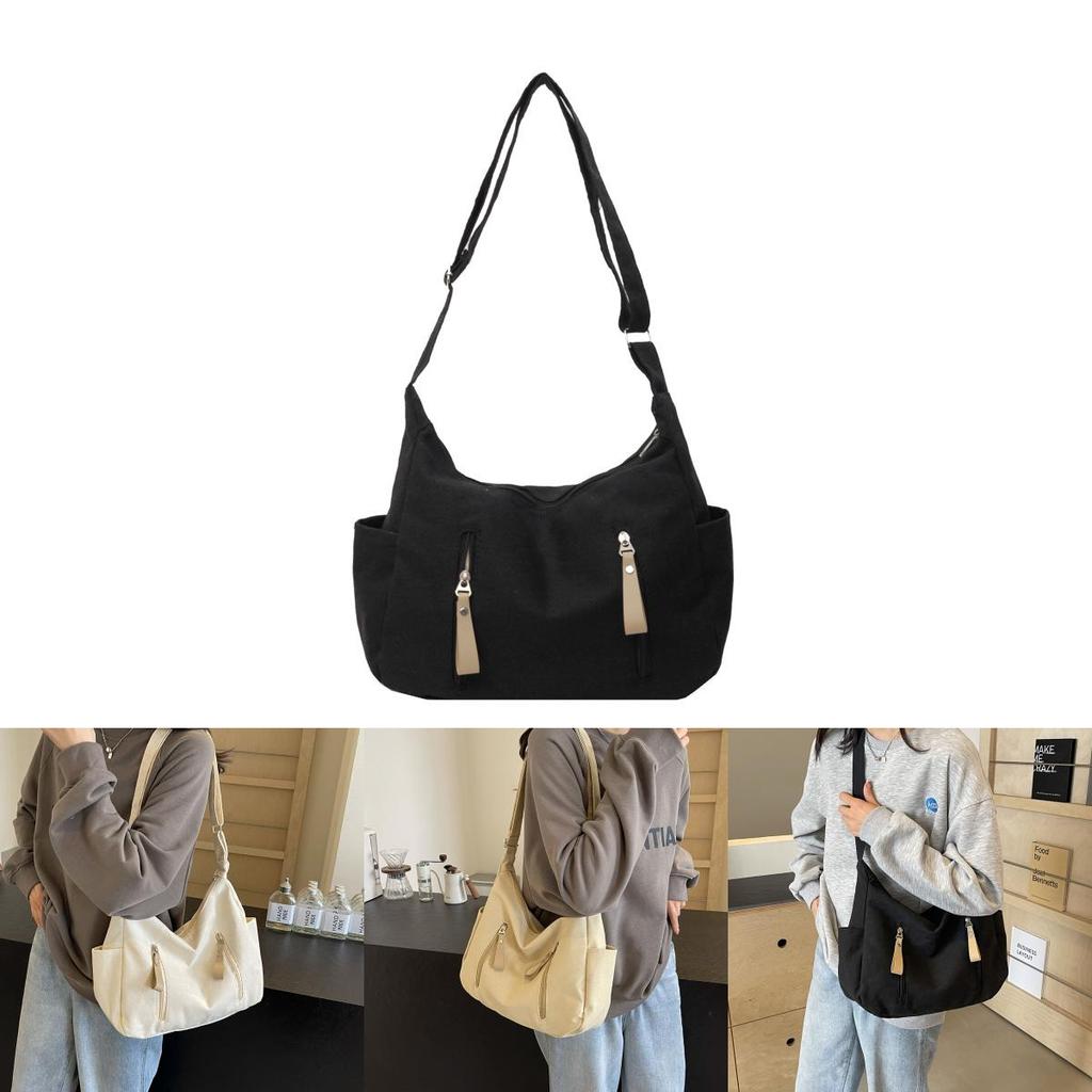 Chic Minimalist Canvas Tote Bag For Women Large Capacity Trendy Shoulder Bag 2024 New