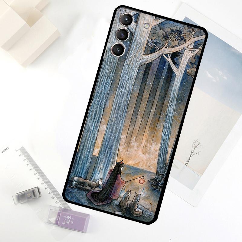 Kitsune Fox Art Phone Case For Samsung Galaxy S20 FE S21 S22 S23 S24 S25 S26 Ultra S10 S25 Plus S25 FE Cover