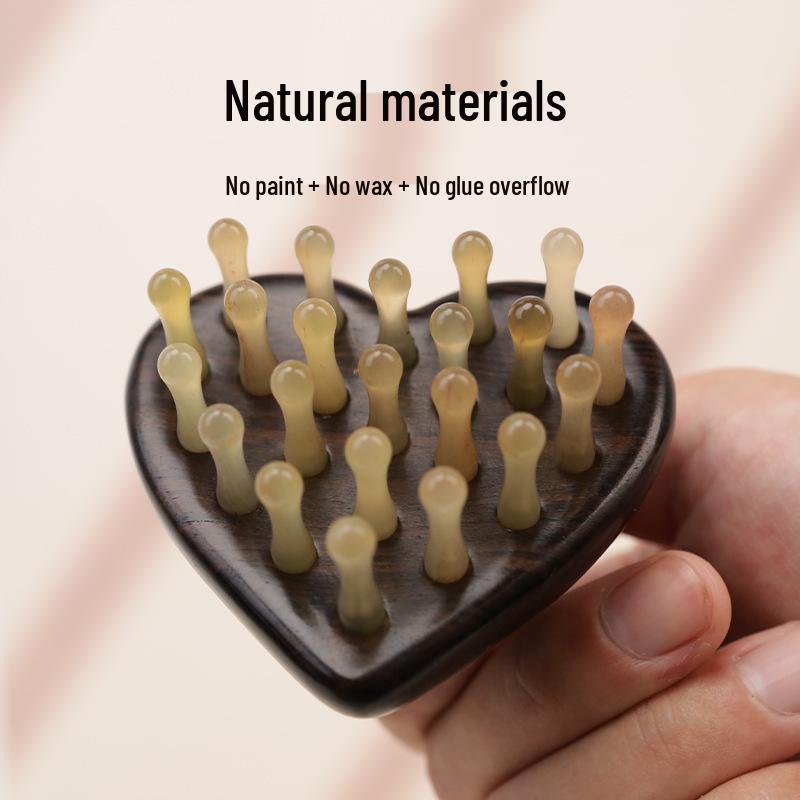 Purple Sandalwood Gua Sha Massage Comb for Scalp Therapy and Hair Care
