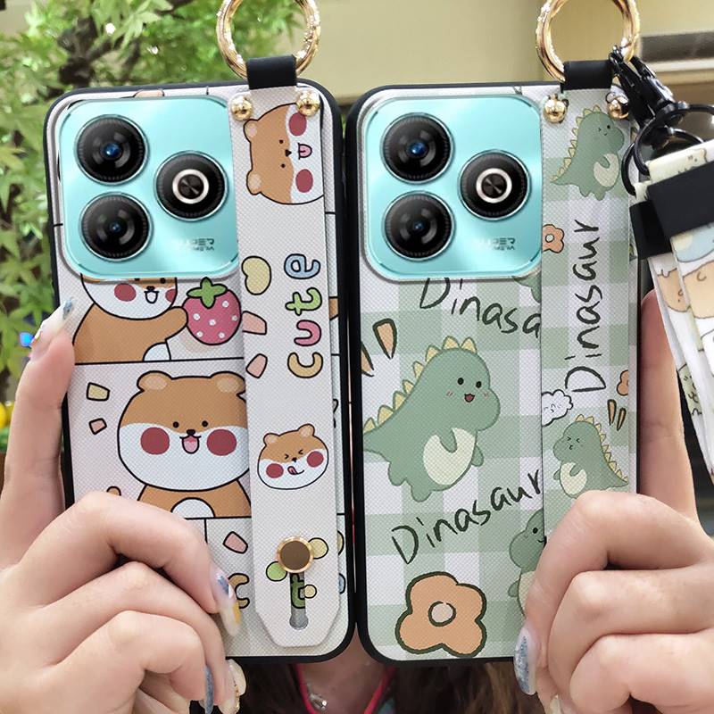 Waterproof Wristband Phone Case For ZTE Blade A75 4G/Z2359 Anti-dust Kickstand Durable Dirt-resistant Phone Holder Cute