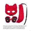 Animal Mask and Tail Set Long for Role Play Halloween Party Costume