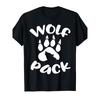 European Sizes Wolf Pack Wolf Family Matching T-Shirts - Men's Retro Graphic Wolf Paw Print & Pack Lettering