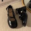 Fashion Patent Leather Ankle Strap Lolita Shoes Women Thick Heels Platform Mary Janes Woman Sweet Lovely High Heeled Pumps 2025 Loafers