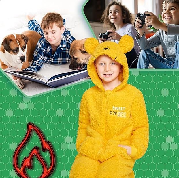 Kigurumi für Kinder 7/8 Jahre warmer Overall Motiv Winnie Puuh